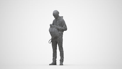 photogrammetry 3D boy casual kids, realistic human model archviz FBX, wireframe back view