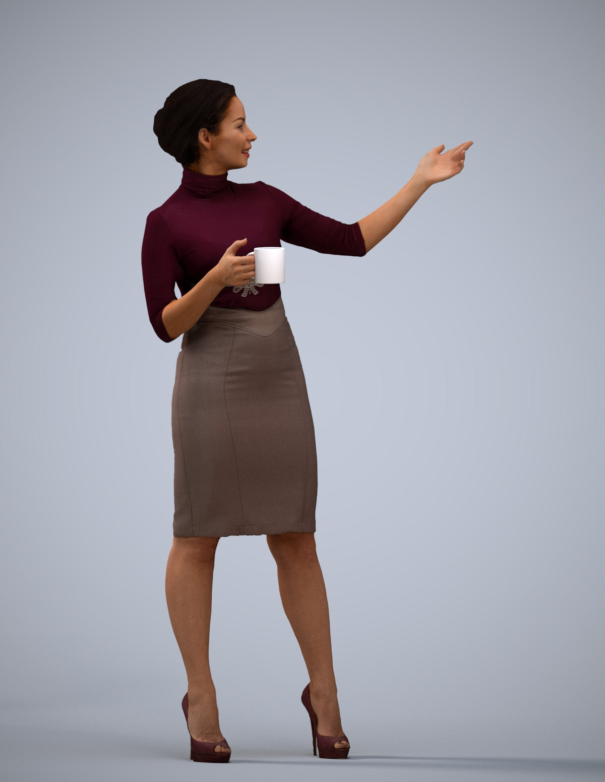 photogrammetry 3D woman business, realistic human model archviz FBX