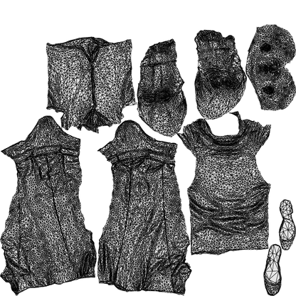 3D people model man business standing, scanned human for 3ds Max rendering, wireframe top-down view