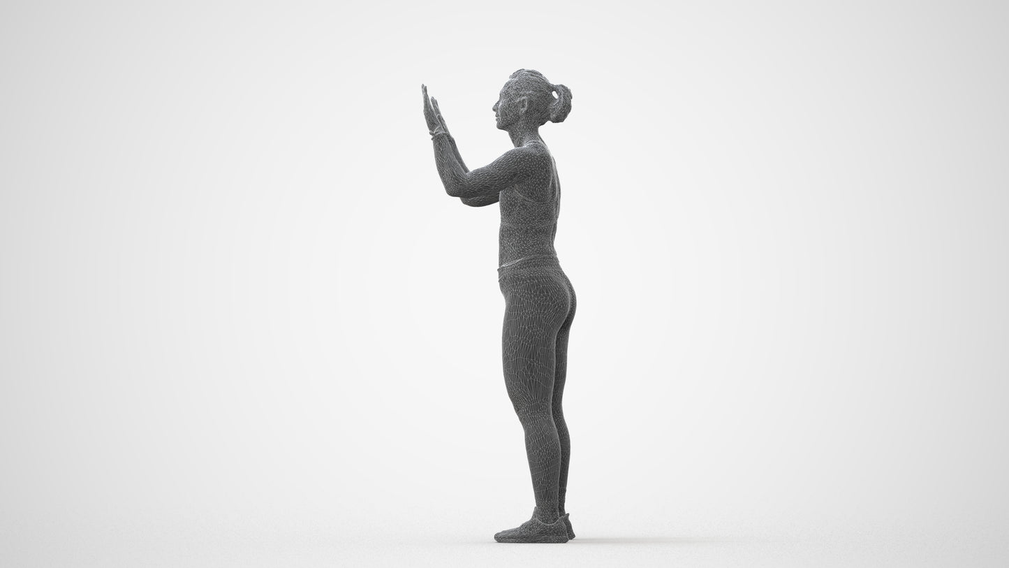 3D scanned woman sport, photorealistic archviz people for Enscape and SketchUp, square thumbnail