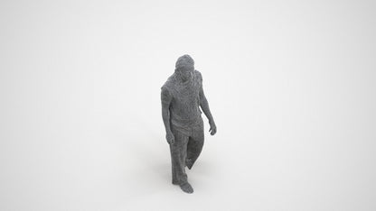 3D scanned woman walking casual, photorealistic archviz people for Enscape and SketchUp, wireframe three-quarter view