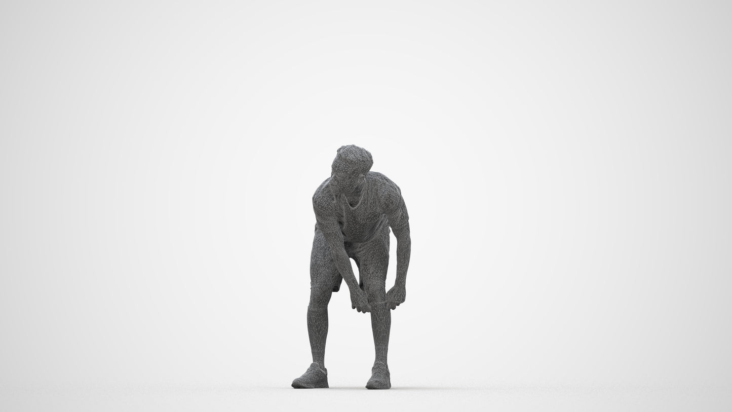 scanned 3D man sport, photogrammetry people for Enscape and V-Ray, wireframe back view