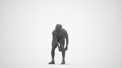 scanned 3D man sport, photogrammetry people for Enscape and V-Ray, wireframe back view