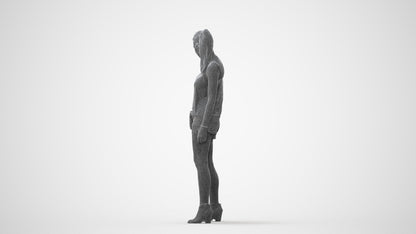 3D scanned girl standing casual, photorealistic archviz people for Enscape and SketchUp, square thumbnail