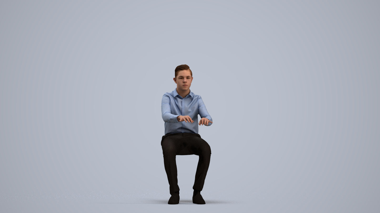 realistic 3D human boy kids, archviz people FBX OBJ for Blender, standing pose render