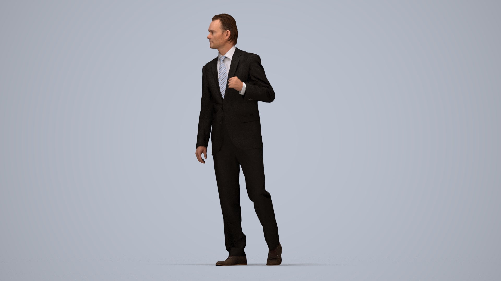 scanned 3D man business, photogrammetry people for Enscape and V-Ray, top-down view render