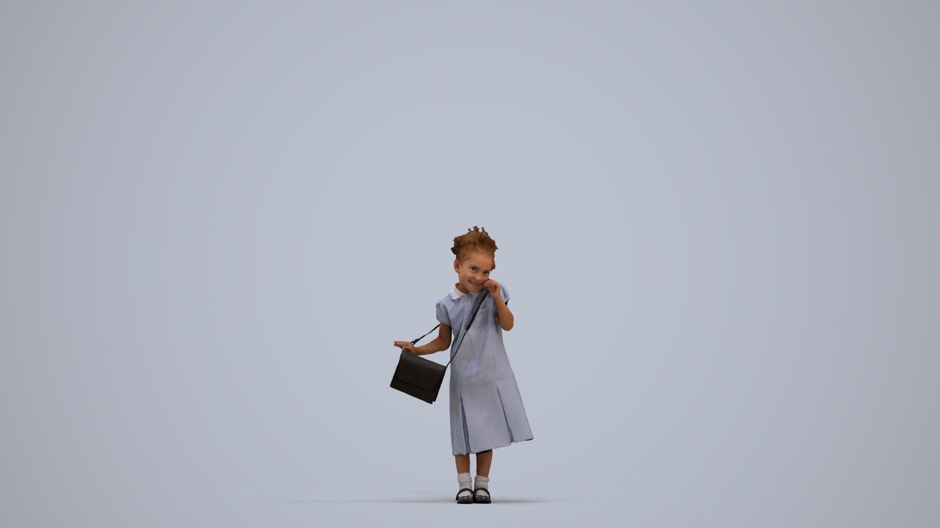 scanned 3D girl casual kids, photogrammetry people for Enscape and V-Ray, standing pose render