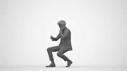 realistic 3D people man business, render-ready for V-Ray and Corona, FBX OBJ, wireframe back view