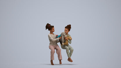 realistic 3D people girl kids, render-ready for V-Ray and Corona, FBX OBJ, standing pose render