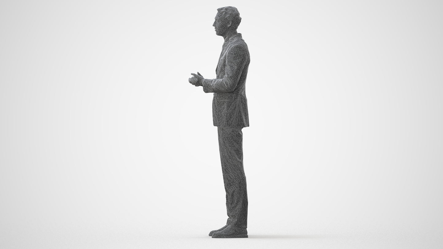 realistic 3D human man business, archviz people FBX OBJ for Blender, square thumbnail