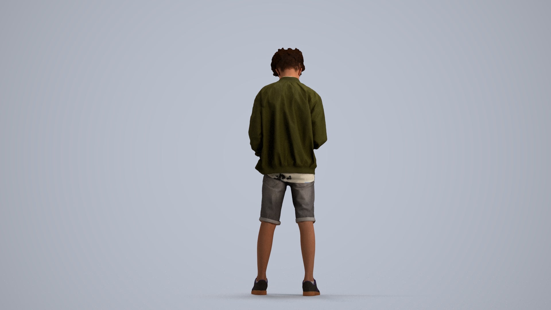 scanned 3D boy casual mix, photogrammetry people for Enscape and V-Ray, front view render