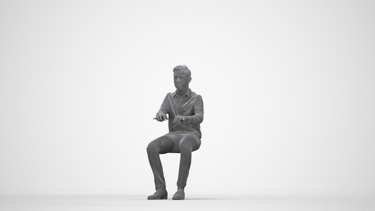 realistic 3D human boy kids, archviz people FBX OBJ for Blender, wireframe back view