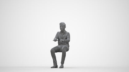 realistic 3D human boy kids, archviz people FBX OBJ for Blender, wireframe back view