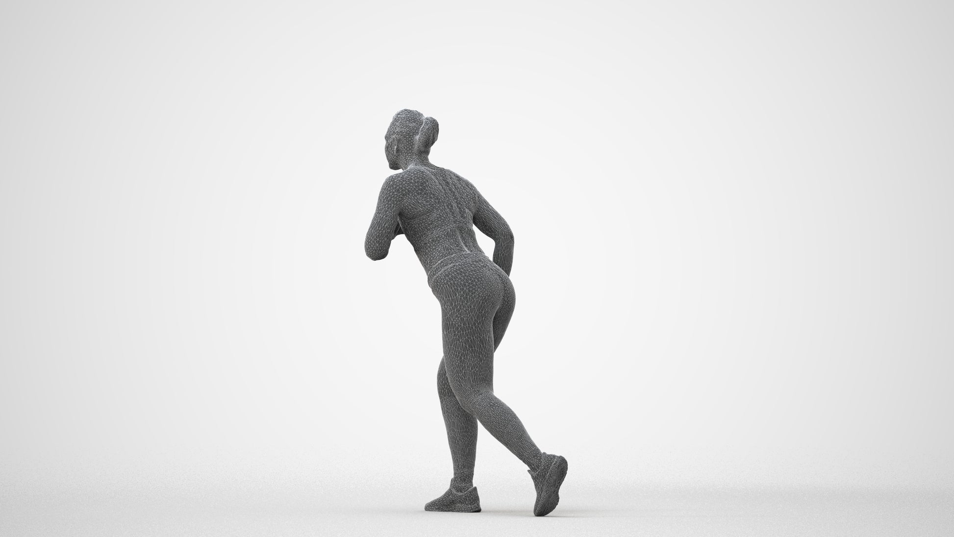 3D people model woman sport, scanned human for 3ds Max rendering, square thumbnail