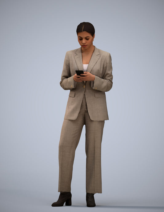 scanned 3D woman business, photogrammetry people for Enscape and V-Ray