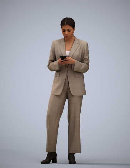 scanned 3D woman business, photogrammetry people for Enscape and V-Ray