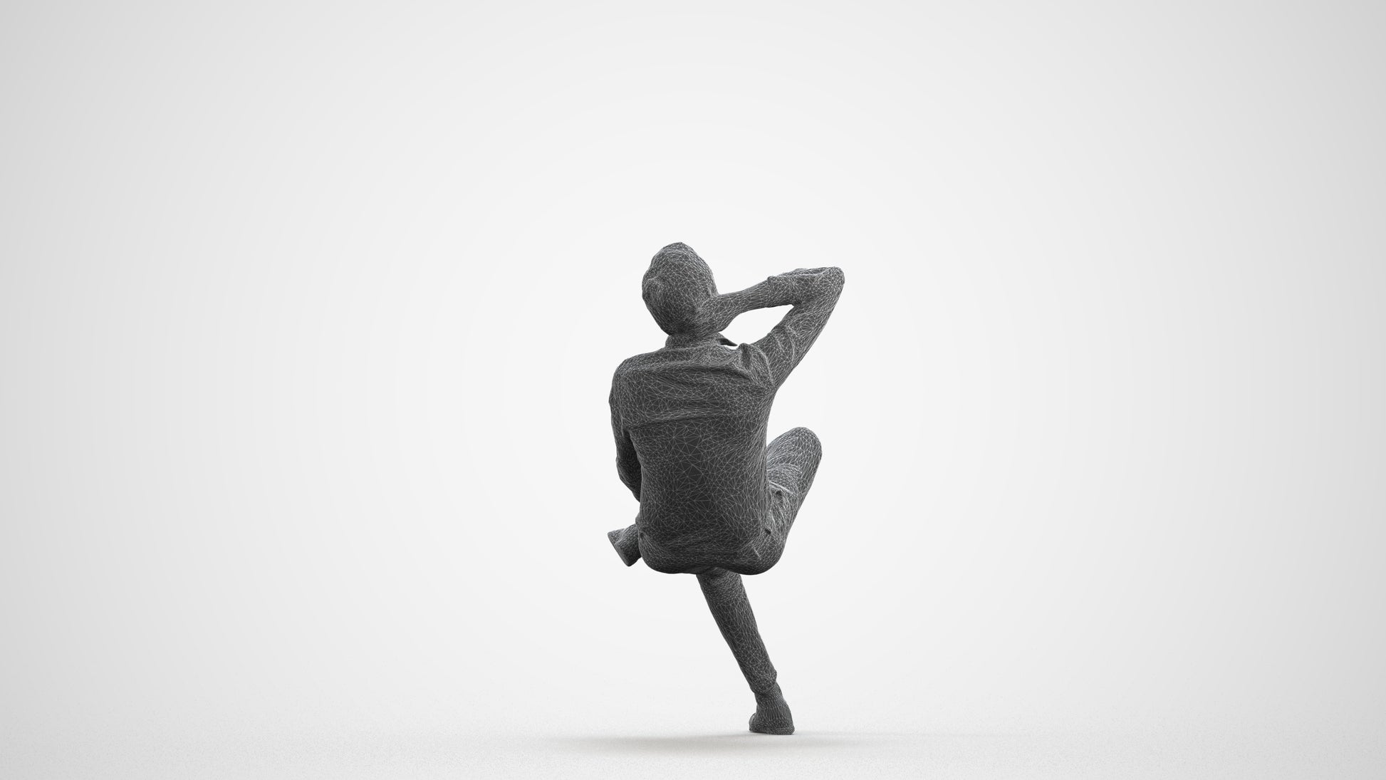 realistic 3D human man business, archviz people FBX OBJ for Blender, wireframe front view