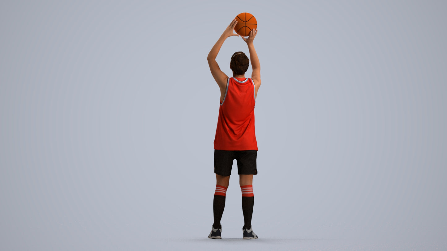 photogrammetry 3D woman sport, realistic human model archviz FBX, front view render
