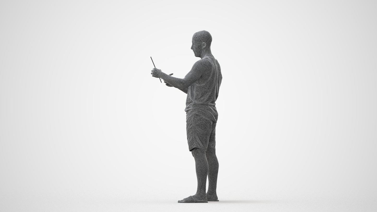 realistic 3D people man standing, render-ready for V-Ray and Corona, FBX OBJ, square thumbnail