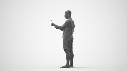 realistic 3D people man standing, render-ready for V-Ray and Corona, FBX OBJ, square thumbnail