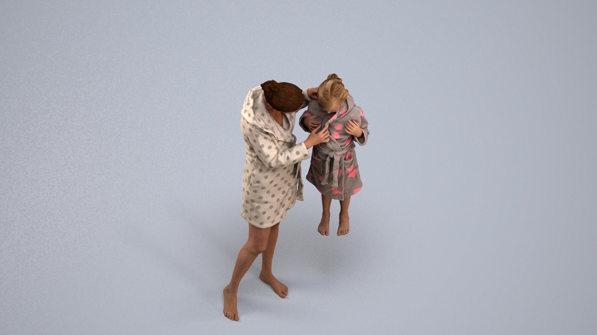 realistic 3D people girl casual kids, render-ready for V-Ray and Corona, FBX OBJ, back view render
