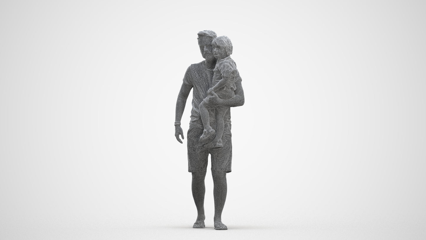realistic 3D human boy casual kids, archviz people FBX OBJ for Blender, three-quarter front view render