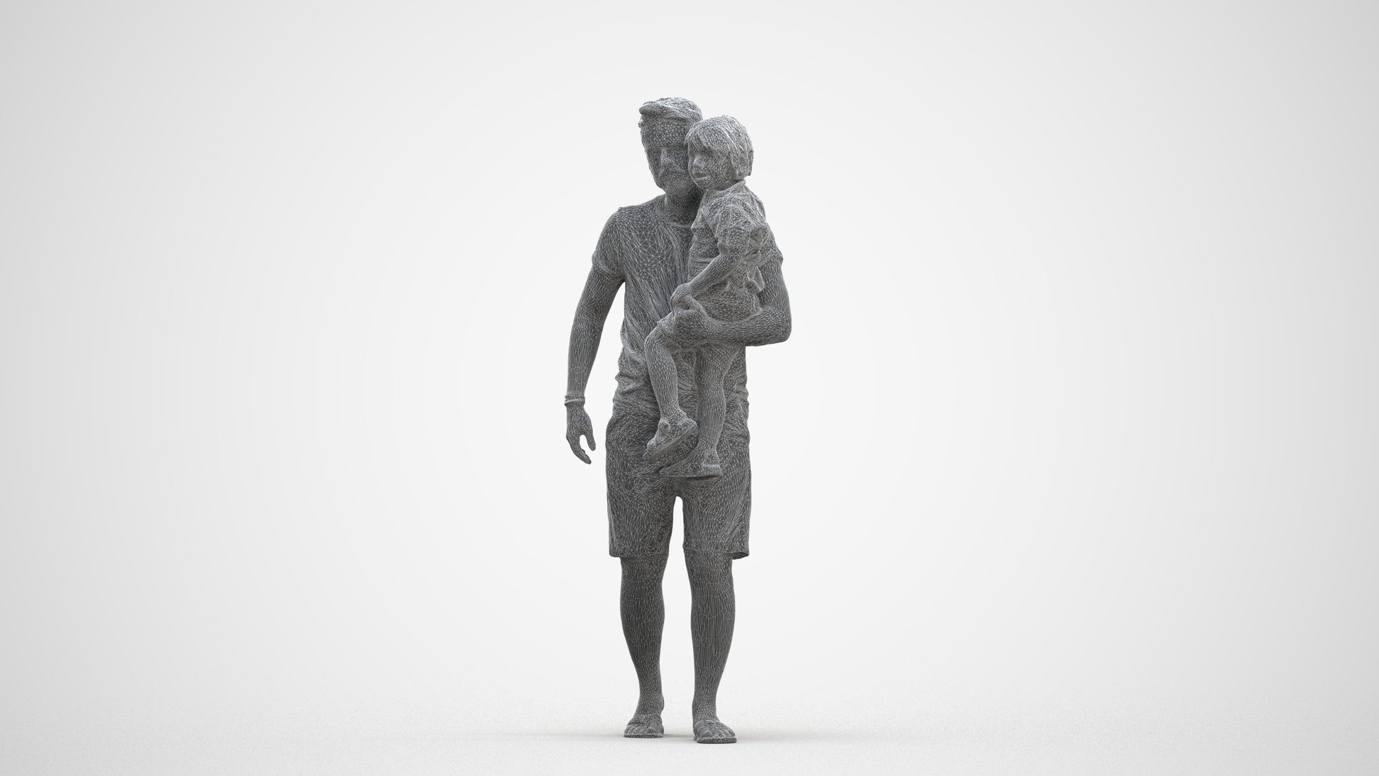 realistic 3D human boy casual kids, archviz people FBX OBJ for Blender, three-quarter front view render