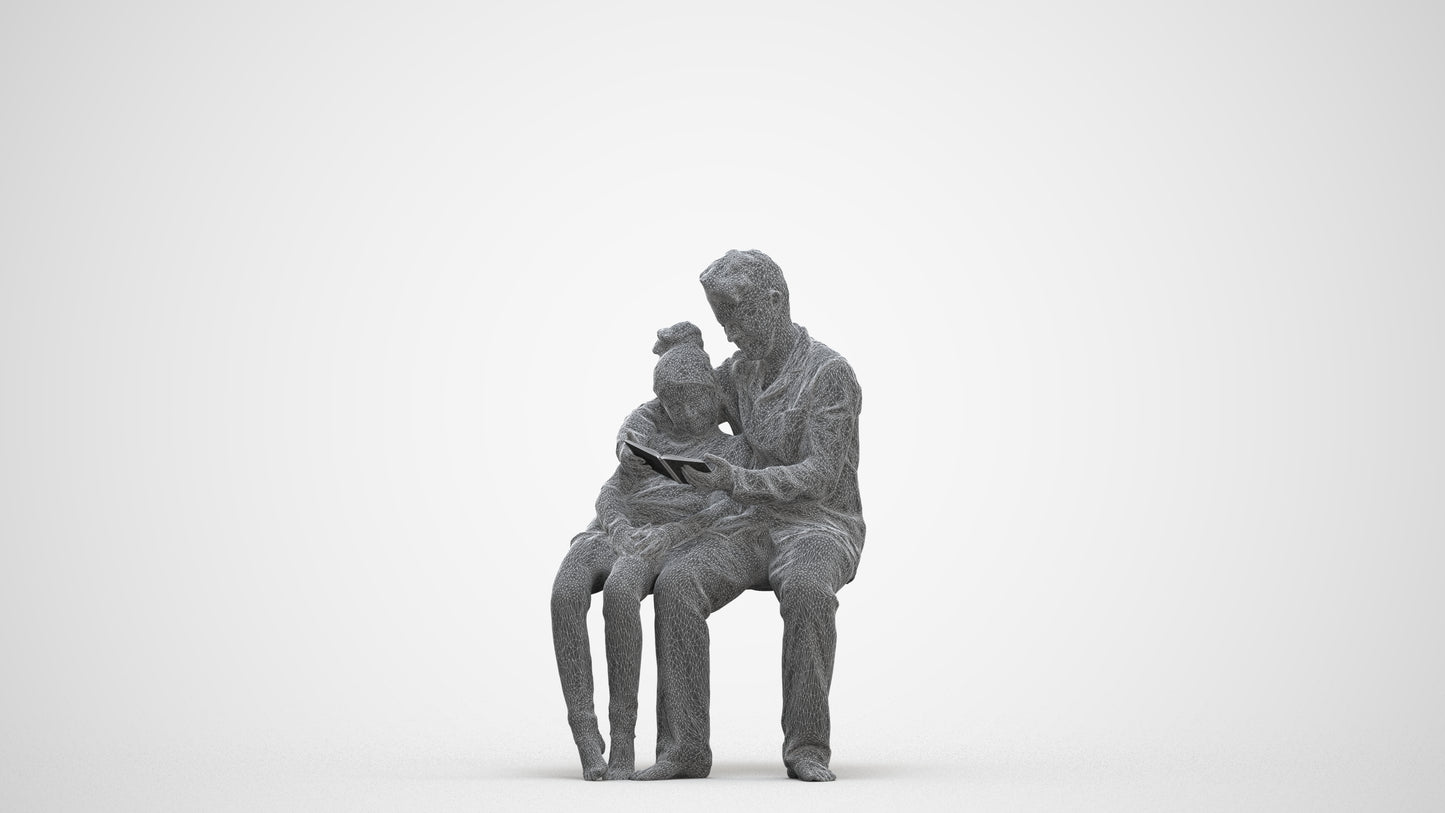 photogrammetry 3D girl kids, realistic human model archviz FBX, three-quarter front view render