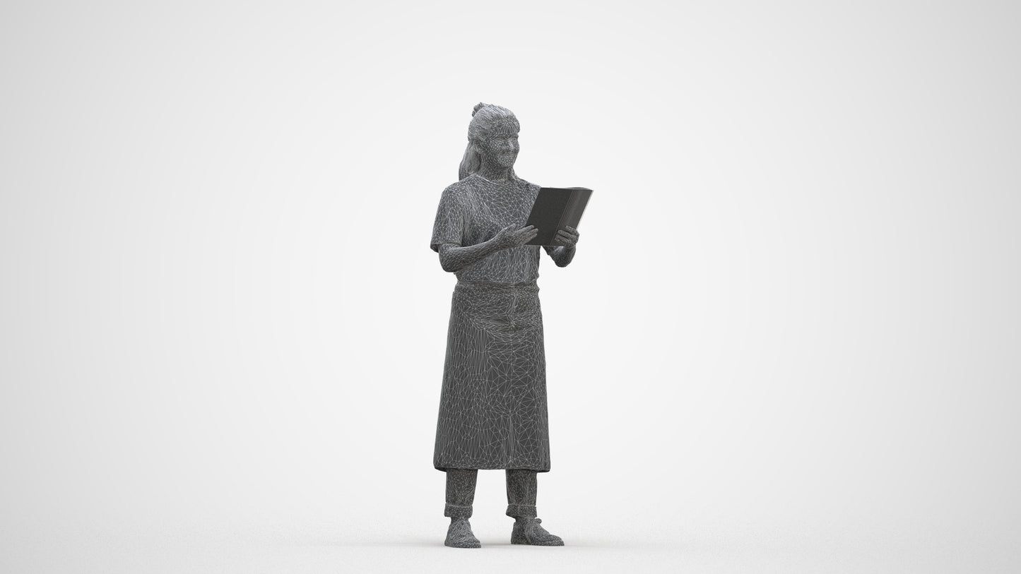 realistic 3D people woman hospitality, render-ready for V-Ray and Corona, FBX OBJ, three-quarter front view render