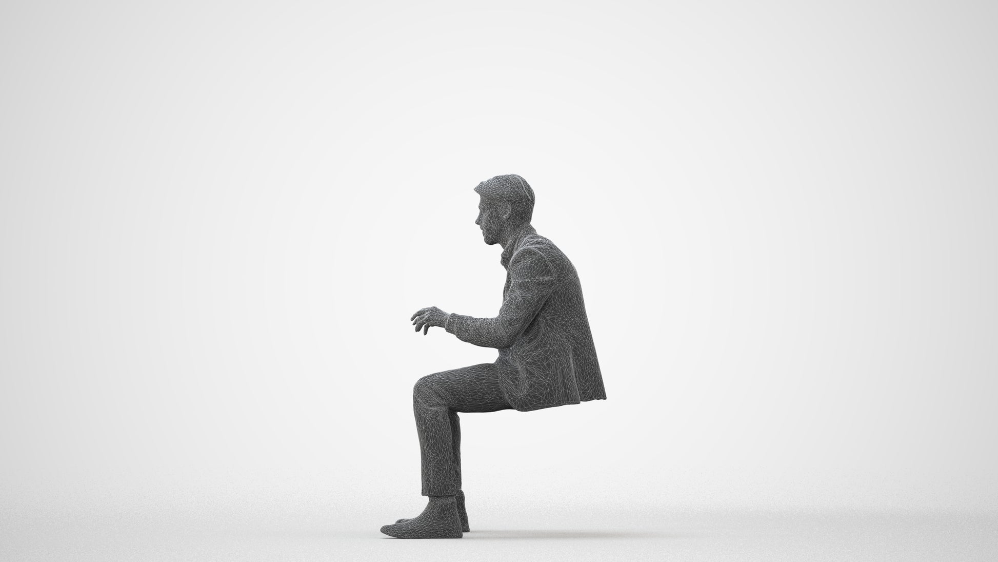 scanned 3D man business, photogrammetry people for Enscape and V-Ray, square thumbnail