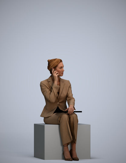3D human model woman casual mix, photogrammetry scanned person for archviz
