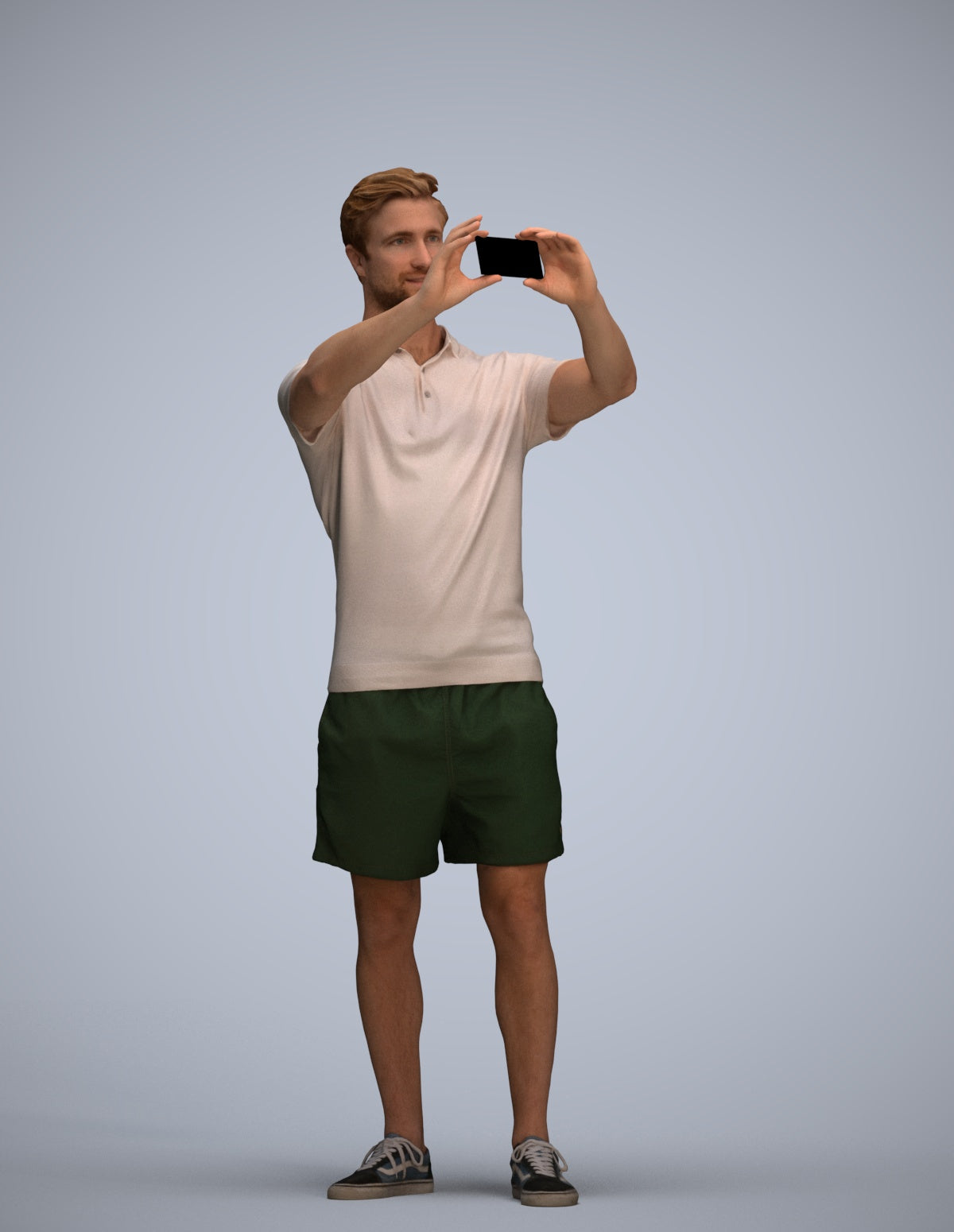 realistic 3D people man casual standing, render-ready for V-Ray and Corona, FBX OBJ