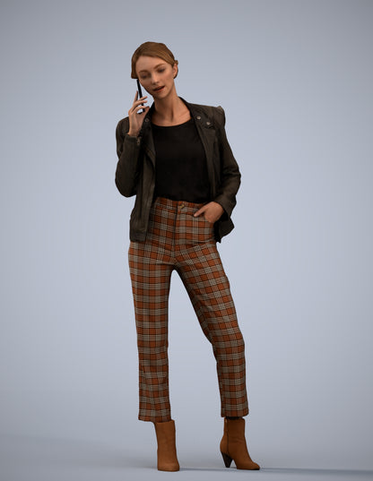 3D scanned woman standing business, photorealistic archviz people for Enscape and SketchUp