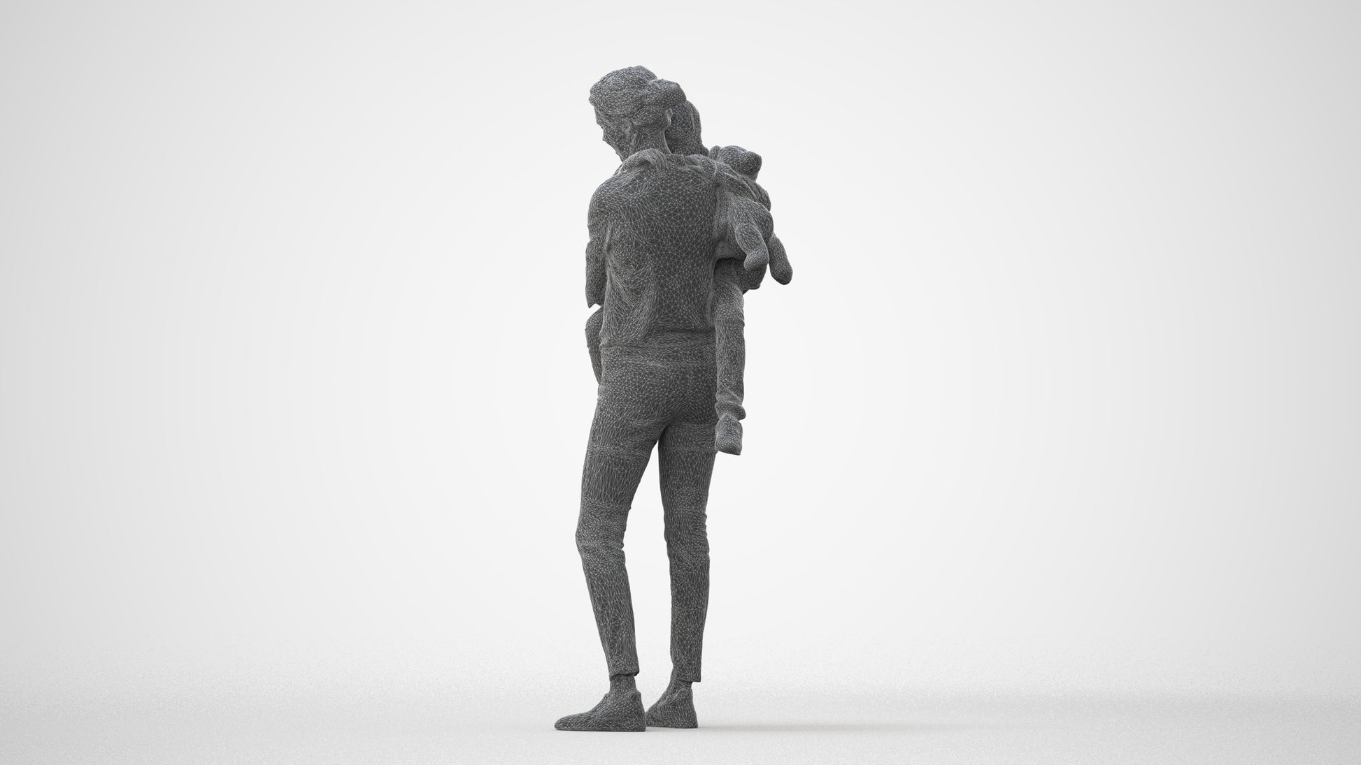 3D scanned girl kids casual, photorealistic archviz people for Enscape and SketchUp, square thumbnail
