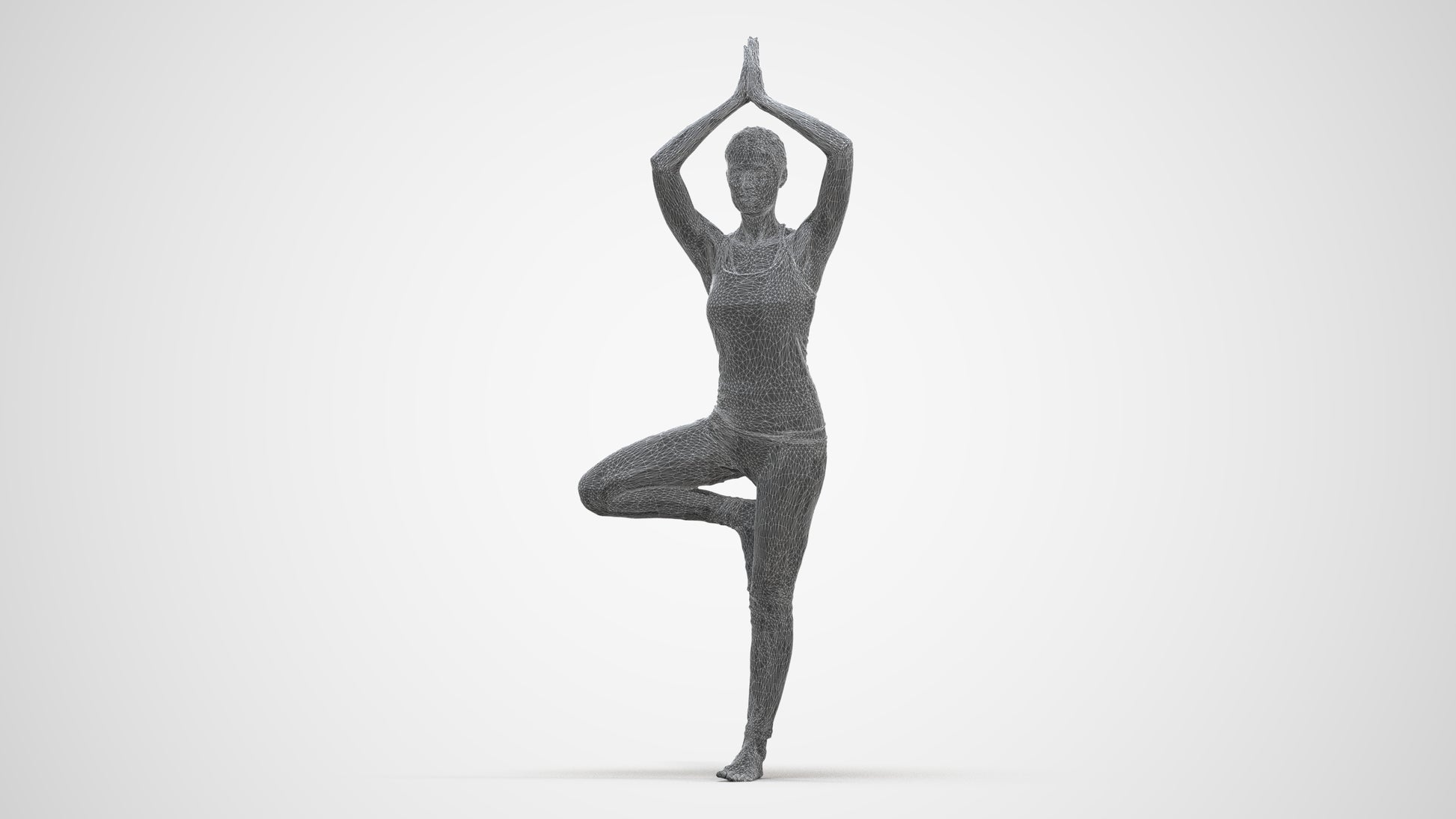 realistic 3D people woman sport, render-ready for V-Ray and Corona, FBX OBJ, three-quarter front view render