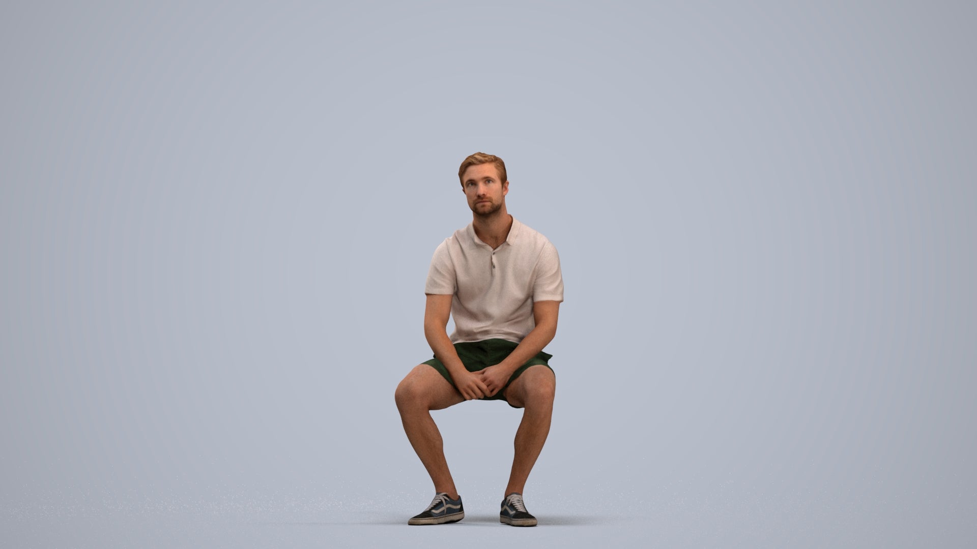 realistic 3D people man casual sitting, render-ready for V-Ray and Corona, FBX OBJ, standing pose render