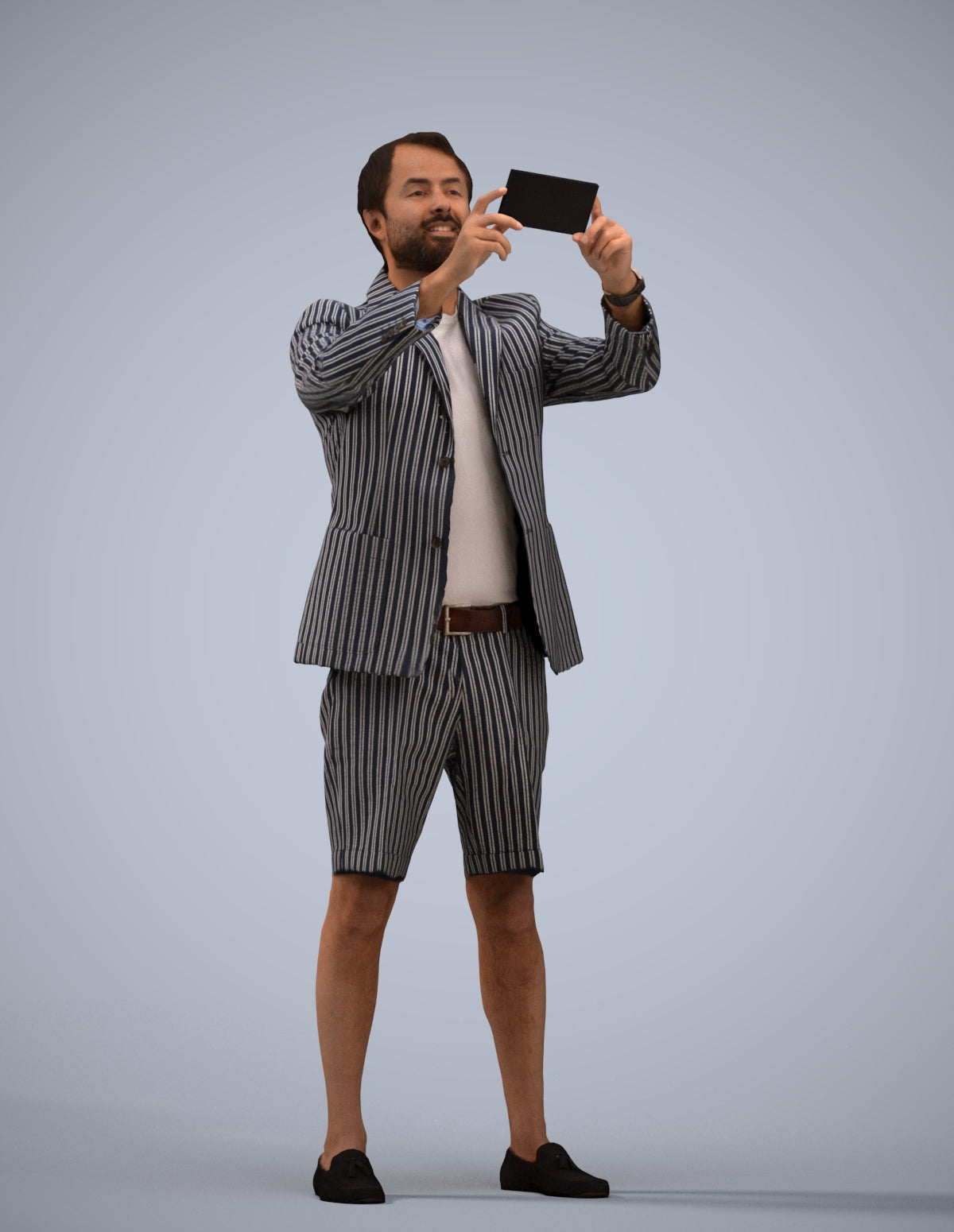 3D scanned man standing business, photorealistic archviz people for Enscape and SketchUp