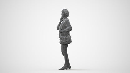 realistic 3D human senior woman business standing, archviz people FBX OBJ for Blender, square thumbnail