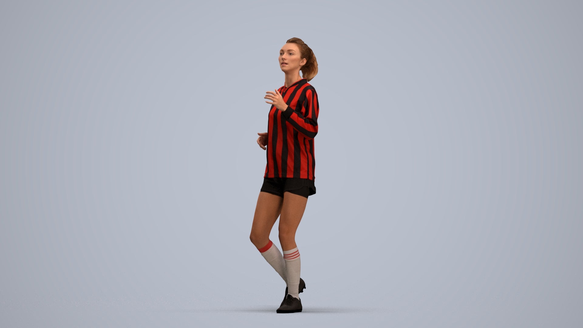 realistic 3D people woman sport, render-ready for V-Ray and Corona, FBX OBJ, standing pose render