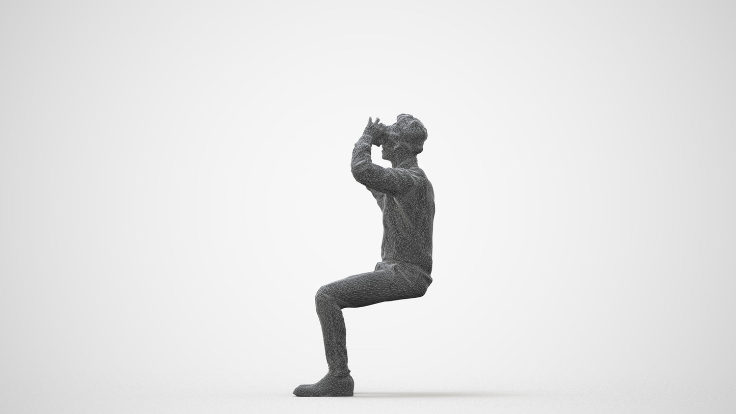 realistic 3D people man business sitting, render-ready for V-Ray and Corona, FBX OBJ, square thumbnail