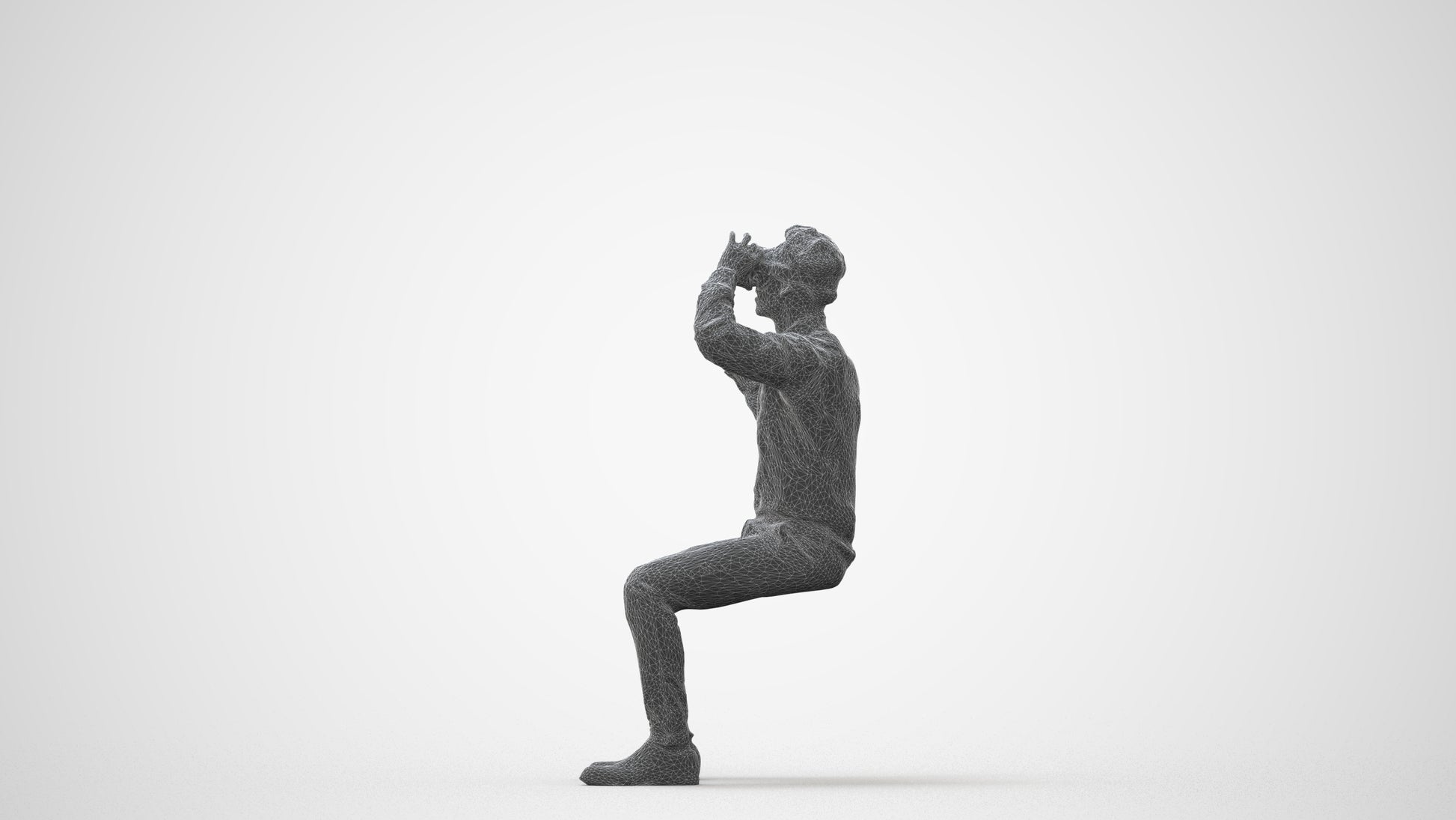 realistic 3D people man business sitting, render-ready for V-Ray and Corona, FBX OBJ, square thumbnail