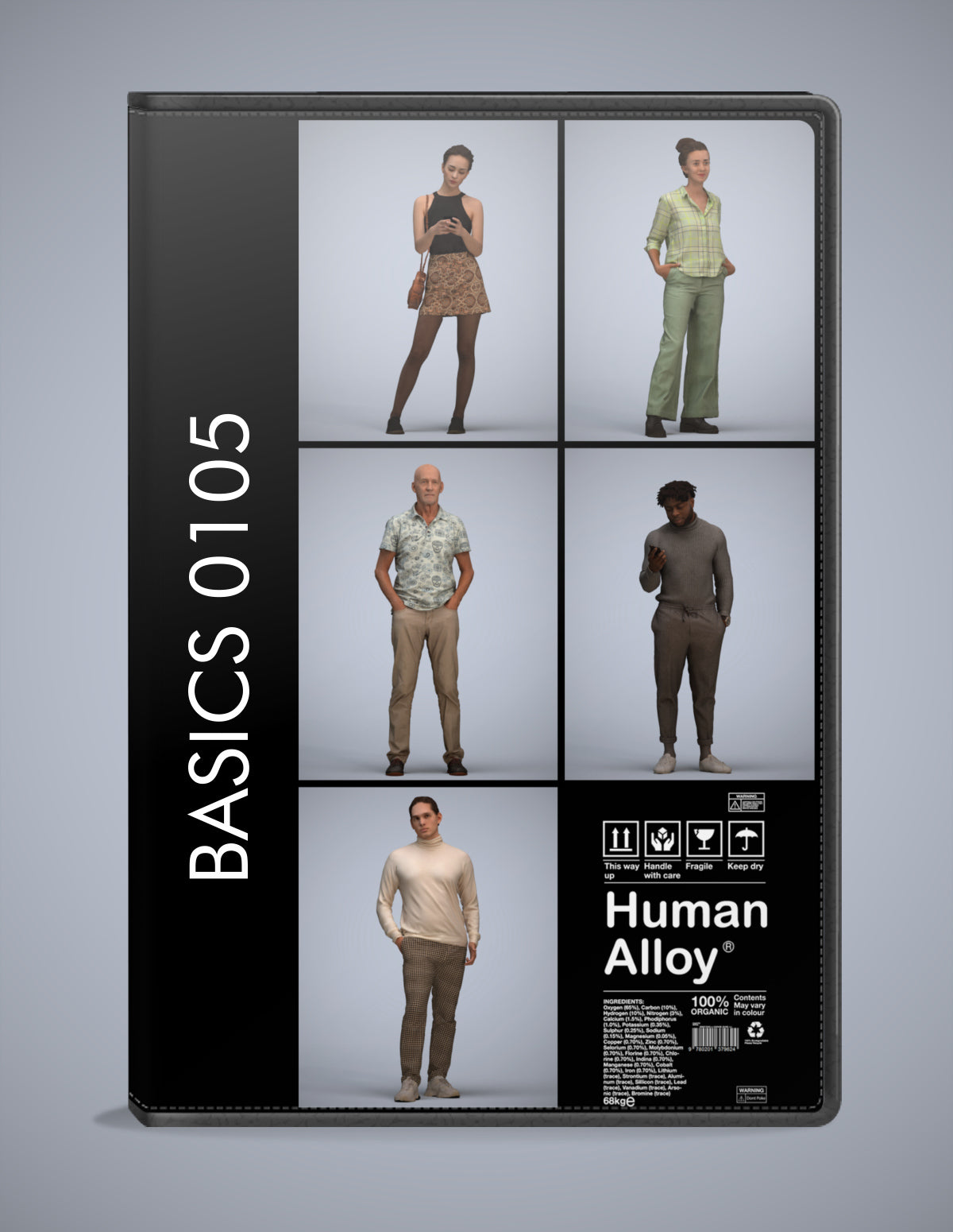 5 3D scanned people standing, photorealistic archviz pack for Enscape and SketchUp