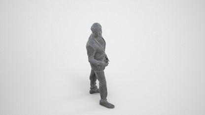 3D people model man formal formalaffairs, scanned human for 3ds Max rendering, wireframe three-quarter view