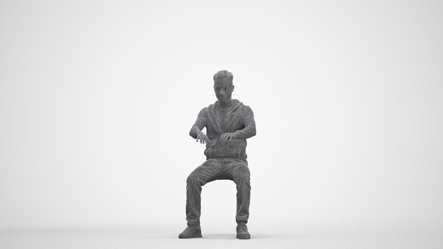realistic 3D people man casual business, render-ready for V-Ray and Corona, FBX OBJ, three-quarter front view render
