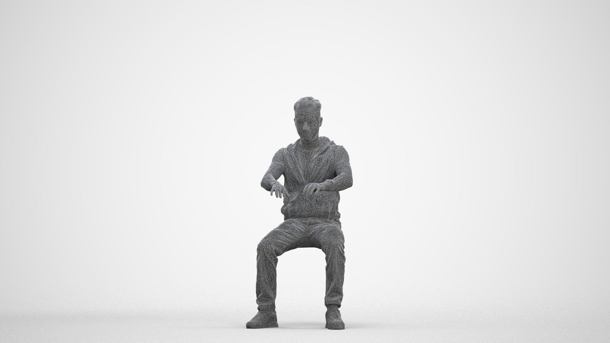 realistic 3D people man casual business, render-ready for V-Ray and Corona, FBX OBJ, three-quarter front view render