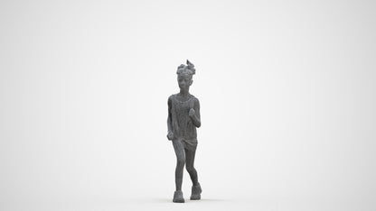 photogrammetry 3D girl sport kids, realistic human model archviz FBX, three-quarter front view render