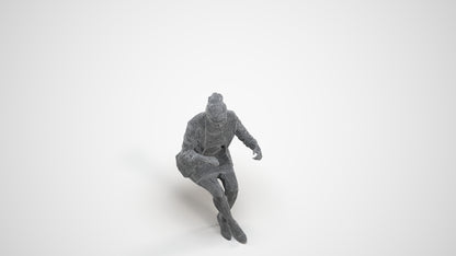 3D scanned woman business, photorealistic archviz people for Enscape and SketchUp, wireframe three-quarter view