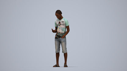 scanned 3D boy casual kids, photogrammetry people for Enscape and V-Ray, top-down view render