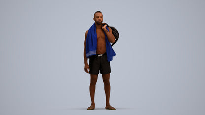 realistic 3D human man sport, archviz people FBX OBJ for Blender, standing pose render