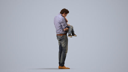 realistic 3D people boy casual kids, render-ready for V-Ray and Corona, FBX OBJ, side view render